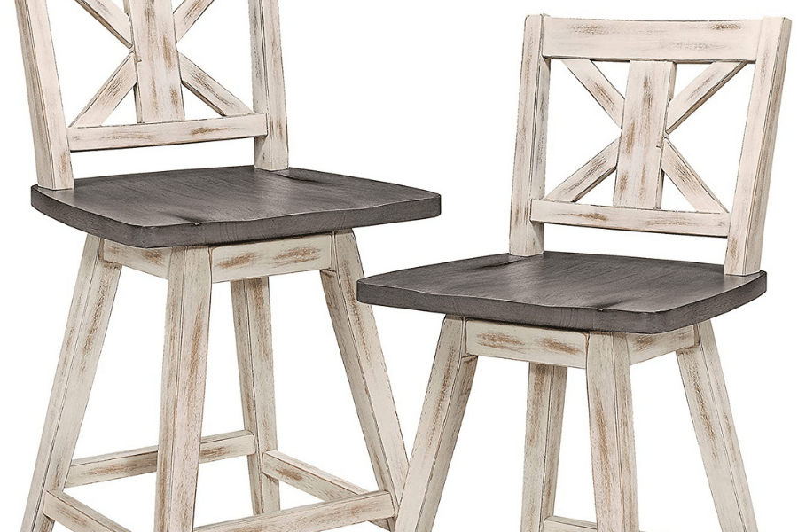 farmhouse bar stools grey and whitewashed